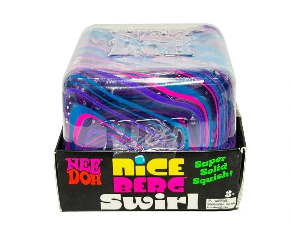 🔥NeeDoh Nice Berg Swirl XL Giant NeeDoh Squishy Swirl Cube MULTICOLOR BNWT🔥